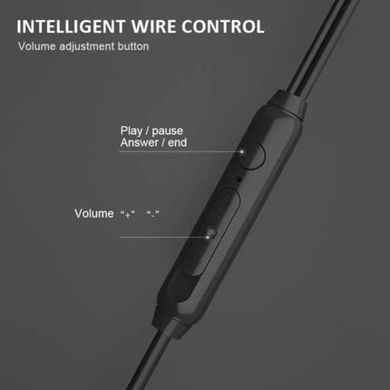 QF730 Oordopjes met Microfoon en Controls - 3.5mm AUX Oortjes Volumebeheer Wired Earphones Oortelefoon Zwart