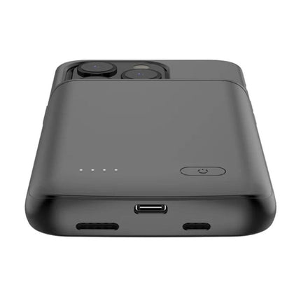 iPhone 15 Plus Powercase 5000mAh - Powerbank Batterij Hoesje Oplader Zwart