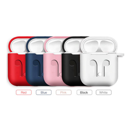 6 in 1 Kit voor AirPods 1 / 2 Blauw - Hoesje / Anti-Lost Strap / Karabijnhaak / Opbergdoosje / Draagband / 2x Stofkap