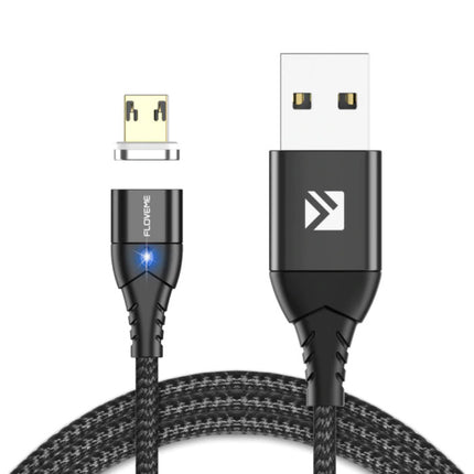 Micro-USB Magnetische Oplaadkabel 2 Meter - Gevlochten Nylon Oplader Data Kabel Android Zwart