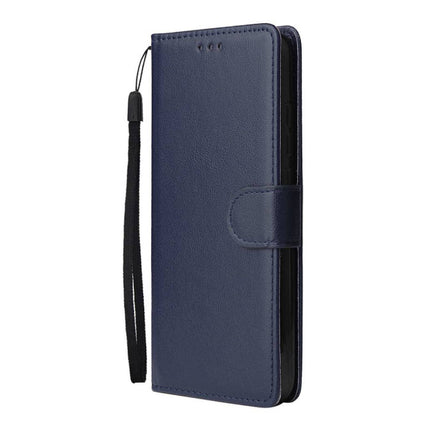 Xiaomi Redmi Note 8 Pro Leren Flip Case Portefeuille - PU Leer Wallet Cover Cas Hoesje Blauw