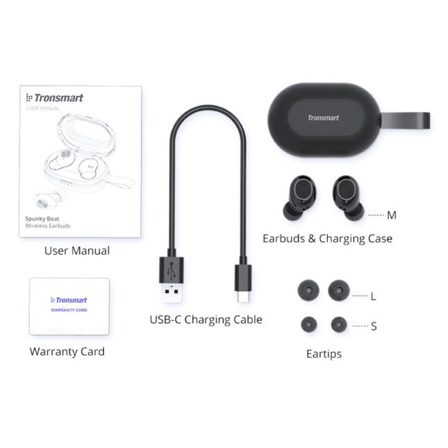 Spunky Beat Oordopjes - TWS Draadloze Smart Touch Control Oortjes Bluetooth 5.0 Ear Wireless Buds Oortelefoon Zwart