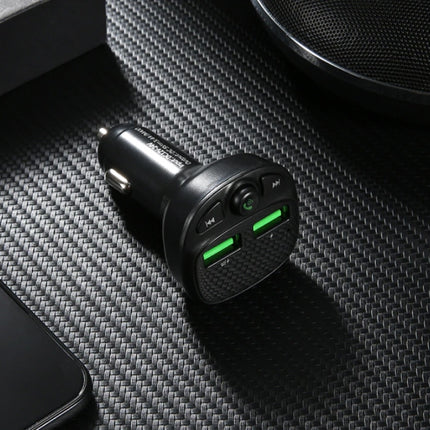Dual USB Autolader Bluetooth Transmitter Handsfree Oplader FM Radio Kit Met SD-Kaart Slot Zwart