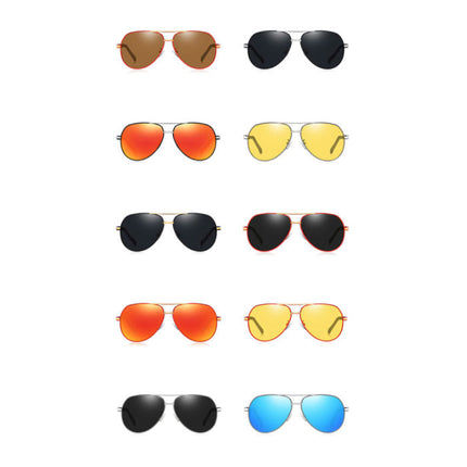 Vintage Shades Zonnebril - Roestvrij Staal Legering Pilotenbril met UV400 en Polarisatie Filter voor Mannen - Blauw