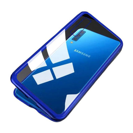 Samsung Galaxy Note 10 Magnetisch 360° Hoesje met Tempered Glass - Full Body Cover Hoesje + Screenprotector Blauw