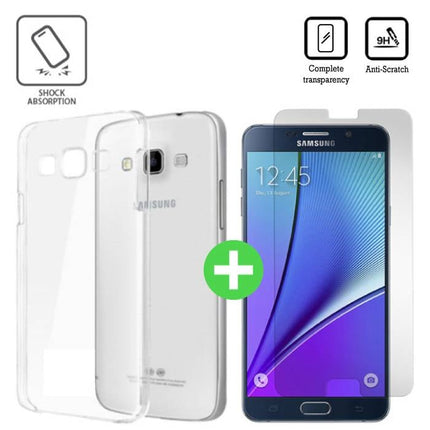 Samsung Galaxy A9 2016 Transparant TPU Hoesje + Screen Protector Tempered Glass