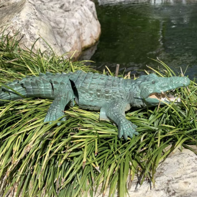 RC Krokodil met 2.4G Afstandsbediening - Waterdicht Speelgoed Alligator Bestuurbaar Robot Dier - Groen