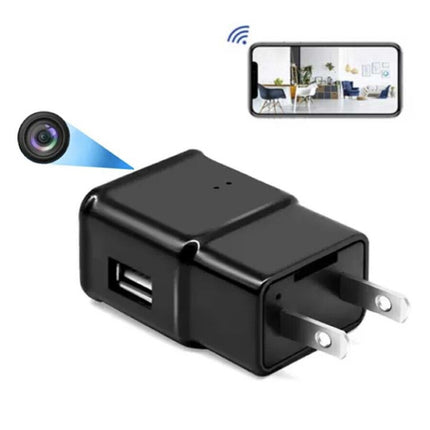 USB Oplader met Security Camera - 1080p HD Camcorder Motion Detector Alarm Zwart