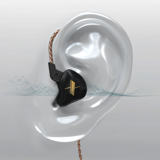 EDX 1DD Oordopjes - 3.5mm AUX Oortjes Noise Control Volumebeheer Wired Earphones Oortelefoon Grijs