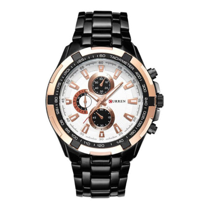 Staal Horloge voor Heren - Leren Bandje Anoloog Luxe Uurwerk voor Mannen Kwarts