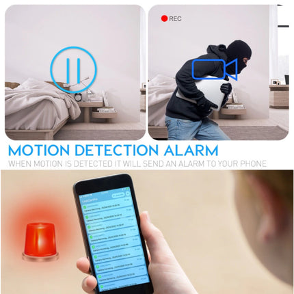 Alarm Klok met 4K Camera en WiFi - Draadloze Smart Home Security Night Vision Motion Detection