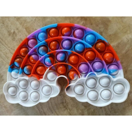 Pop It - Fidget Anti Stress Speelgoed Bubble Toy Siliconen Regenboog Rood-Paars-Blauw