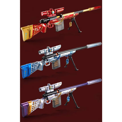 Soft Shell Bullet Sniper - M24 Model Speelgoed Foam Shooter - Blauw