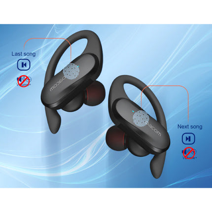  Athlete Draadloze Oortjes met Oorhaak Sport - Touch Control -  TWS Bluetooth 5.0 Wireless Buds Earphones Earbuds Oortelefoon Zwart