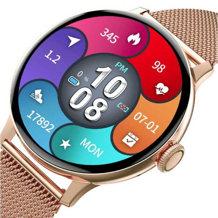 Randloze Smartwatch Mesh Bandje Fitness Sport Activity Tracker Horloge Android Zilver