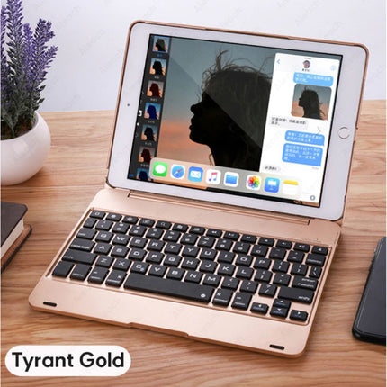 Toetsenbord Hoes voor iPad Mini 4/5 - QWERTY Multifunctionele Keyboard Bluetooth Aluminium Smart Cover Case Hoesje Goud