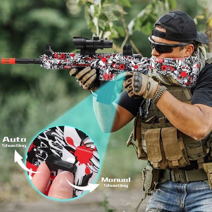 Elektrische Gel Blaster met 10.000 Balletjes - AK47 Model Water Speelgoed Foam Shooter Blauw