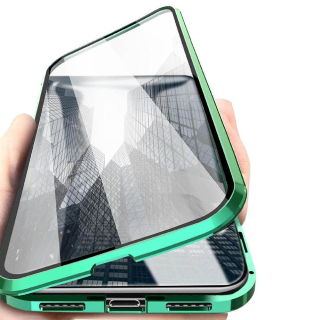 Samsung Galaxy Note 10 Magnetisch 360° Hoesje met Tempered Glass - Full Body Cover Hoesje + Screenprotector Groen