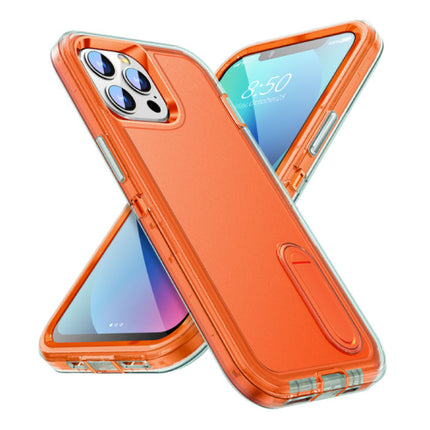 iPhone XS Max Armor Hoesje met Kickstand - Shockproof Cover Case Oranje