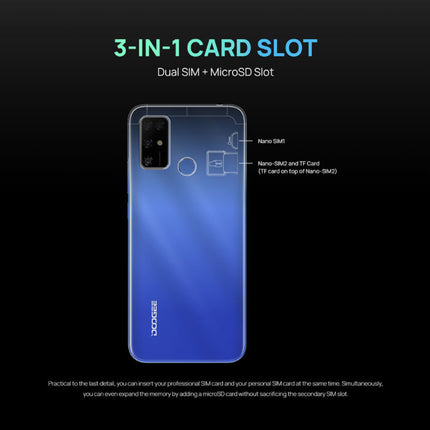 X96 Pro Smartphone Sky Blue - Unlocked SIM Free - 4 GB RAM - 64 GB Opslag - 13MP Quad Camera - 5400mAh Batterij 