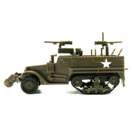 1:72 M3A1 Half-Track Jeep Bouwkit - Amerikaanse Leger Wagen Plastic Hobby Doe-het-zelf Model Bruin