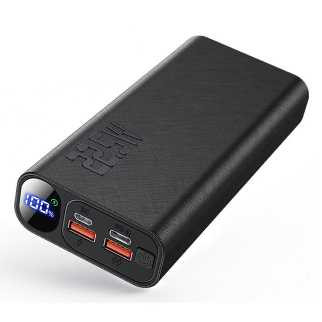 20.000mAh Powerbank met 3 Oplaadpoorten - 20W Power Delivery - Externe Noodaccu Batterij Oplader Zwart