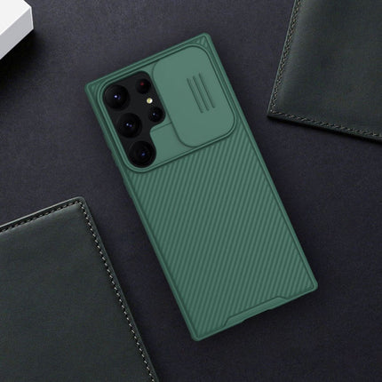 Samsung Galaxy S23 CamShield Hoesje met Camera Slide - Shockproof Case Cover Groen