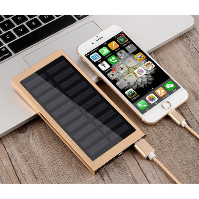 Externe 30.000mAh Solar Charger Powerbank Zonnepaneel Noodaccu Batterij Oplader Zon Goud