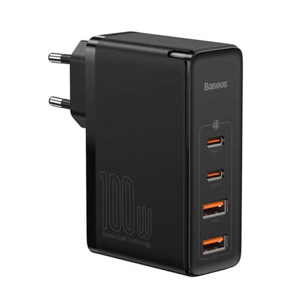 100W Stekkerlader - Quad Port PD / Quick Charge 3.0 - GaN Power Delivery USB Fast Charge - Oplader Muur Wallcharger AC Thuislader Adapter Zwart