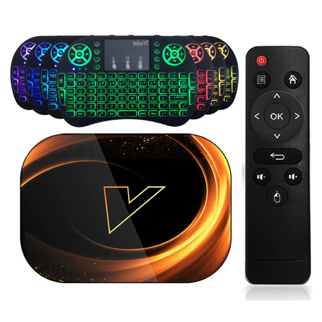 X3 TV Box Mediaspeler Android 9.0 Kodi met Draadloos RGB Toetsenbord - Bluetooth 4.0 - 8K - 4GB RAM - 128GB Opslagruimte
