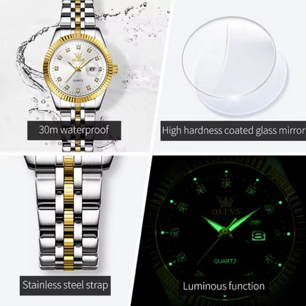 5526 Luxe Kwarts Horloge - 3 ATM Waterdicht Dameshorloge - Goud Wit