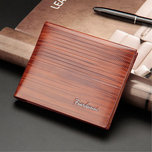 Billfold Portemonnee PU Leer - Slim Wallet Portefeuille Pasjeshouder Krediet Kaart - Lichtbruin