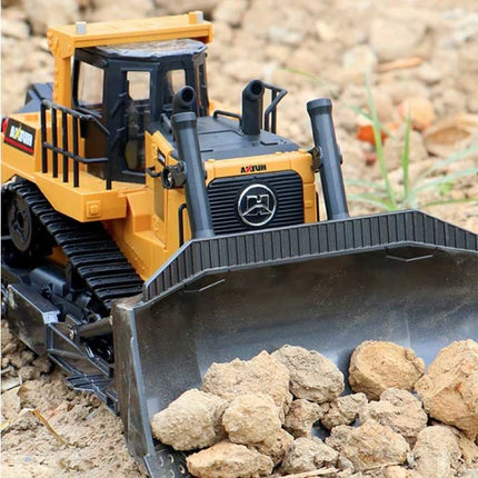 RC Bulldozer met Afstandsbediening - Bestuurbaar Speelgoed Tractor Graafmachine op 1:16 Schaal Radiografisch Metaallegering