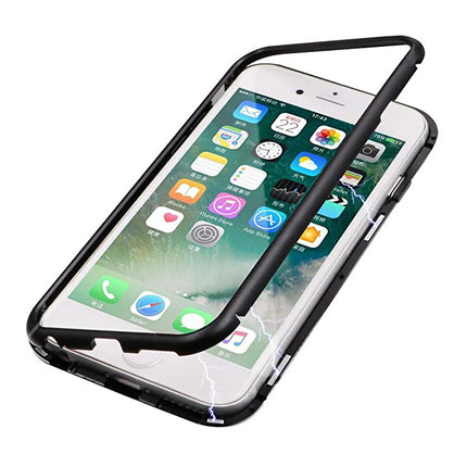 iPhone 6S Magnetisch 360° Hoesje met Tempered Glass - Full Body Cover Hoesje + Screenprotector Zwart