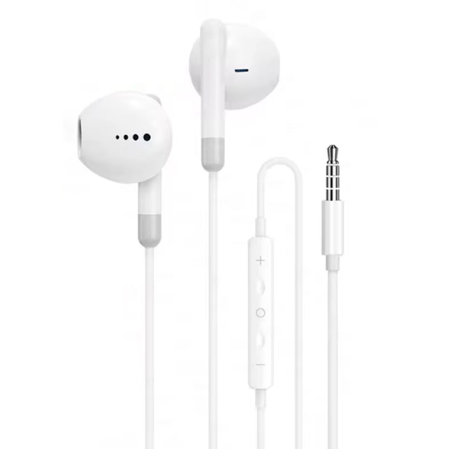 Oordopjes voor 3.5mm AUX - met Microfoon en Controls - Oortjes Volumebeheer Bedrade Oortelefoon - Wit