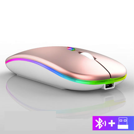 Draadloze RGB Muis - 2.4GHz / 1600DPI / Optisch / Ergonomisch / Tweehandig - Rose Gold