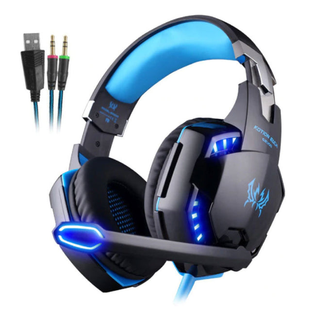 EACH G2000 Stereo Gaming Koptelefoon Headset Headphones met Microfoon Blauw