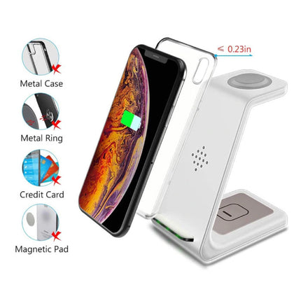 3 in 1 Oplaadstation voor Apple iPhone / iWatch / AirPods -  Charging Dock 18W Wireless Pad Wit
