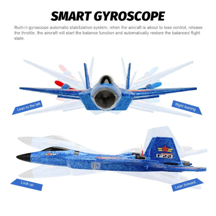 F22 Raptor RC Jet Glider met Afstandsbediening - Bestuurbaar Speelgoed Model Zweef Vliegtuig - Rood