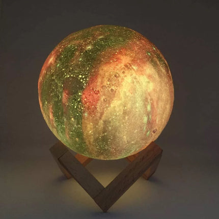 3D RGB Sterren Maan Galaxy Lamp 20cm met Afstandsbediening - Sfeerlamp Tafellamp Sterrenhemel Projector