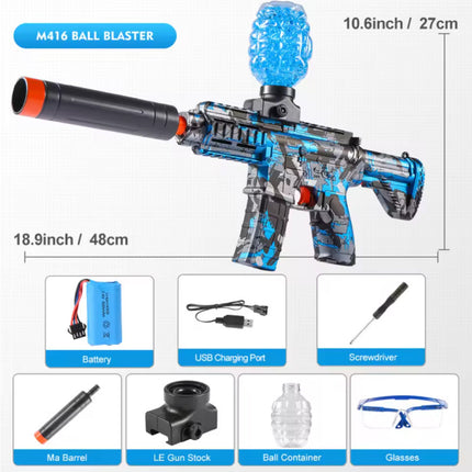 Gel Ball Blaster - M416 Model Speelgoed Soft Shell Foam Shooter - Blauw