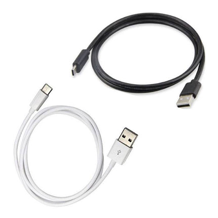 2-Pack USB - USB-C Oplaadkabel Data Kabel Android 1 Meter Zwart/Wit