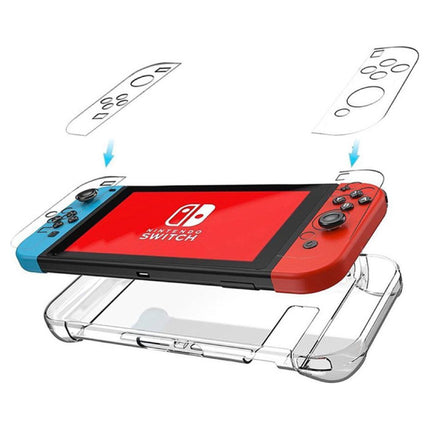 6 in 1 Kit voor Nintendo Switch - NS Opbergtas / Hoesje / Screenprotector / Kabel / Button Caps Rood