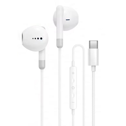 Oordopjes voor USB Type C - met Microfoon en Controls - Oortjes Volumebeheer Bedrade Oortelefoon - Wit