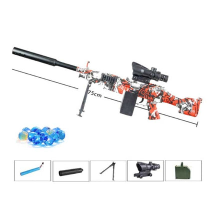 Elektrische Gel Blaster met 10.000 Balletjes - M249 Model Water Speelgoed Foam Shooter Rood
