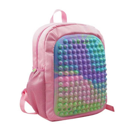 Mini Pop It Rugzak voor Kinderen - Antistress Fidget Zacht Speelgoed Bubble Tas Glossy Roze