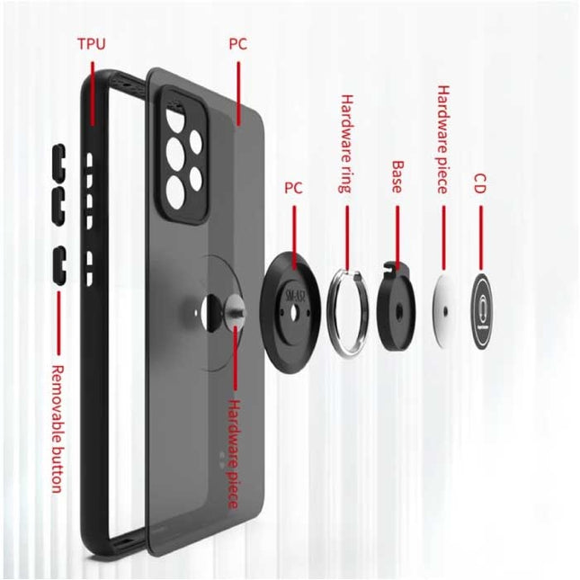 Samsung Galaxy S10 Hoesje met Ring Kickstand en Magneet - Schokbestendige Cover Case Zwart
