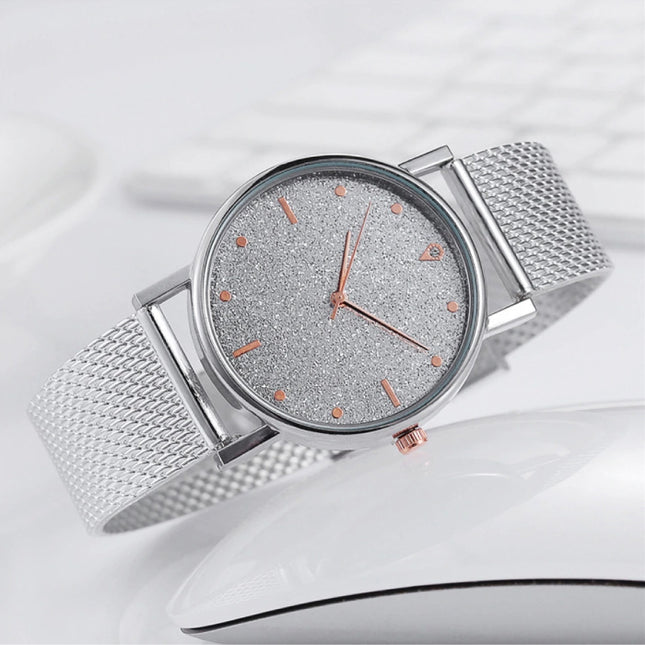 Horloge Kwarts Dames - Luxe Anoloog Uurwerk voor Vrouwen Zilver