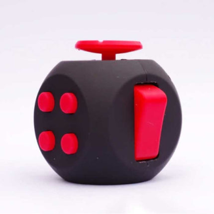 Friemelkubus 6 Zijden - Fidget Anti Stress Speelgoed Siliconen ABS Zwart-Rood