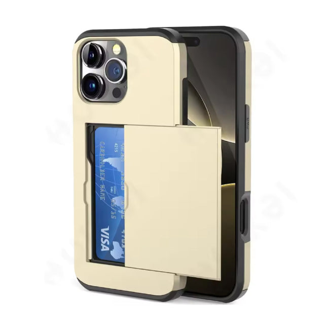Kaarthouder Hoesje voor iPhone XS Max - Wallet Card Slot Cover Case - Goud